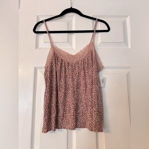 Loft Pink Cheetah Print Lace Lingerie Sleepwear Camisole NWT